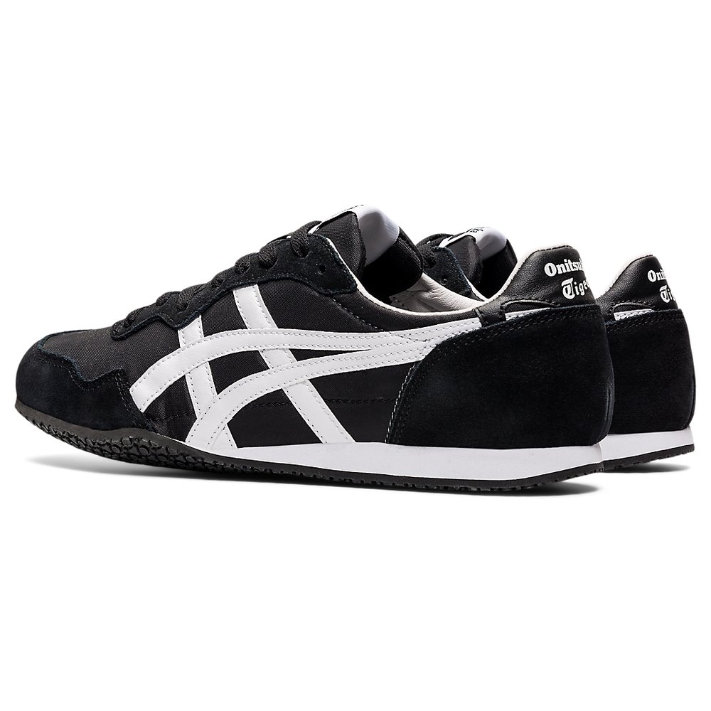 Onitsuka Tiger Serrano Negro con Blanco - vista trasera